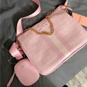 Pink Crossbody Bag with Gold Chain